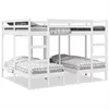 Image de vidaXL Lit superposé triple blanc 160x200/80x160 cm bois de pin massif 3308581