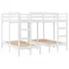 Image de Vidaxl lit superposé triple blanc 160x20080x160 cm bois de pin massif