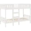 Image de Lit Superposé Blanc 90x190 Cm Bois De Pin Massif Vidaxl