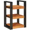 Image de Vidaxl table de chevet 2 pcs marron et noir bois d'acacia massif