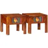 Image de Tables De Chevet 2 Pcs 40x40x36 Cm Bois D'acacia Massif Vidaxl