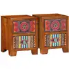 Image de Table De Chevet 2 Pcs 35x35x45 Cm Bois D'acacia Massif Vidaxl