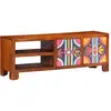 Image de Meuble Tv Multicolore 110x30x40 Bois D'acacia Massif Vidaxl
