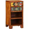 Image de Table D'appoint Florale Avec Tiroir Marron 40 X 35 X 75 Cm Vidaxl