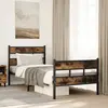 Image de Cadre De Lit En Métal Sans Matelas Chêne Fumé 100x200 Cm Vidaxl