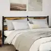 Image de Tête De Lit De Remplacement Chêne Fumé 200 Cm Fer Et Bois D'ingénierie Vidaxl