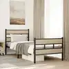 Image de Cadre De Lit En Métal Sans Matelas Chêne Sonoma 100x190 Cm Vidaxl