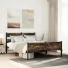 Image de Cadre De Lit Sans Matelas Chêne Fumé 140x190 Cm Bois Ingénierie Vidaxl