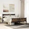 Image de Cadre De Lit Sans Matelas Chêne Fumé 150x200 Cm Bois Ingénierie Vidaxl