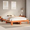 Image de Cadre De Lit Sans Matelas Cire Marron 140x200cm Bois Pin Massif Vidaxl