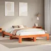 Image de Cadre De Lit Sans Matelas Cire Marron 140x190cm Bois Pin Massif Vidaxl
