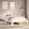Image de Cadre De Lit Sans Matelas Blanc 135x190 Cm Bois De Pin Massif Vidaxl