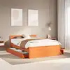 Image de Cadre De Lit Sans Matelas Avec Tête De Lit Brun Cire 140x190 Cm Vidaxl
