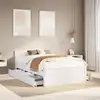 Image de Cadre De Lit Sans Matelas Avec Tête De Lit Blanc 135x190 Cm Pin Vidaxl