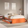 Image de Cadre De Lit Sans Matelas Avec Tiroirs Brun Cire 150x200 Cm Pin Vidaxl