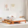 Image de Cadre De Lit Sans Matelas Cire Marron 160x200cm Bois Pin Massif Vidaxl
