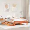 Image de Cadre De Lit Sans Matelas Cire Marron 140x200cm Bois Pin Massif Vidaxl