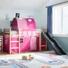 Image de Lit Mezzanine Enfants Avec Tunnel Rose 90x200cm Bois Pin Massif Vidaxl