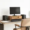 Image de vidaXL Support de moniteur avec tiroirs vieux bois bois dingénierie support décran étagère de moniteur base de moniteur 854668