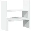 Image de Organisateur De Bureau Réglable Blanc Bois D'ingénierie Vidaxl