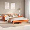 Image de Lit Bibliothèque Sans Matelas Cire Marron 120x200 Cm Pin Massif Vidaxl