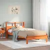 Image de Lit Bibliothèque Sans Matelas Cire Marron 90x200 Cm Pin Massif Vidaxl