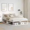 Image de Cadre De Lit Sans Matelas Blanc 140x200 Cm Métal Vidaxl