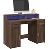 Image de Bureau Et Lumières Led Chêne Marron Bois D'ingénierie Vidaxl