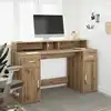 Image de Bureau Avec Lumières Led Chêne Artisanal Bois D'ingénierie Vidaxl