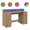 Image de Vidaxl bureau avec lumières led chêne artisanal bois d'ingénierie