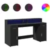 Image de Vidaxl bureau avec lumières led noir 160x55x91 cm bois d'ingénierie