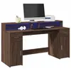 Image de Bureau Et Lumières Led Chêne Marron Bois D'ingénierie Vidaxl