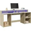 Image de Bureau Avec Lumières Led Chêne Sonoma Bois D'ingénierie Vidaxl