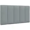 Image de Coussin De Tête De Lit Hanko Gris Clair 80 Cm Tissu Vidaxl