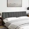 Image de Coussin De Tête De Lit Hanko Gris Foncé 200 Cm Tissu Vidaxl