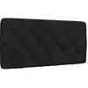 Image de Coussin De Tête De Lit Noir 100 Cm Tissu Vidaxl