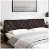 Image de Vidaxl coussin de tête de lit marron foncé 200 cm tissu
