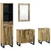 Image de Ensemble De Mobilier De Salle De Bain Avec Tiroir 4 Pcs Marron Vidaxl