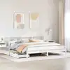 Image de Lit Bibliothèque Sans Matelas Blanc 200x200 Cm Bois Pin Massif Vidaxl