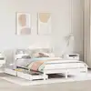 Image de Lit Bibliothèque Sans Matelas Blanc 140x190 Cm Bois Pin Massif Vidaxl