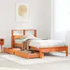 Image de Lit Bibliothèque Sans Matelas Cire Marron 75x190 Cm Pin Massif Vidaxl