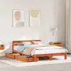 Image de Cadre De Lit Sans Matelas Cire Marron 150x200cm Bois Pin Massif Vidaxl