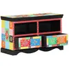 Image de Meuble Tv 80 X 35 X 50 Cm Multicolore Bois De Mangue Massif Vidaxl