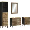 Image de Ensemble De Meubles De Salle De Bain 4 Pcs Bois Manguier Massif Vidaxl