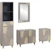 Image de Ensemble De Meubles De Salle De Bain Avec Tiroir 4 Pcs Gris Vidaxl
