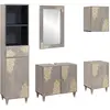 Image de Ensemble De Meubles De Salle De Bain Avec Tiroir 5 Pcs Gris Vidaxl