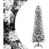 Image de Sapin De Noël Artificiel Mince Avec Neige Floquée 180 Cm Pvc/pe Vidaxl
