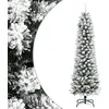Image de Sapin De Noël Artificiel Mince Avec Neige Floquée 210 Cm Pvc/pe Vidaxl