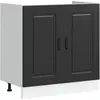 Image de Meuble Bas Pour Évier Kalmar Noir 80x46x81,5 Cm Bois Ingénierie Vidaxl