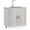 Image de vidaXL Meuble bas pour évier Kalmar chêne sonoma bois ingénierie meuble bas de cuisine meuble bas de cuisine avec porte 853453